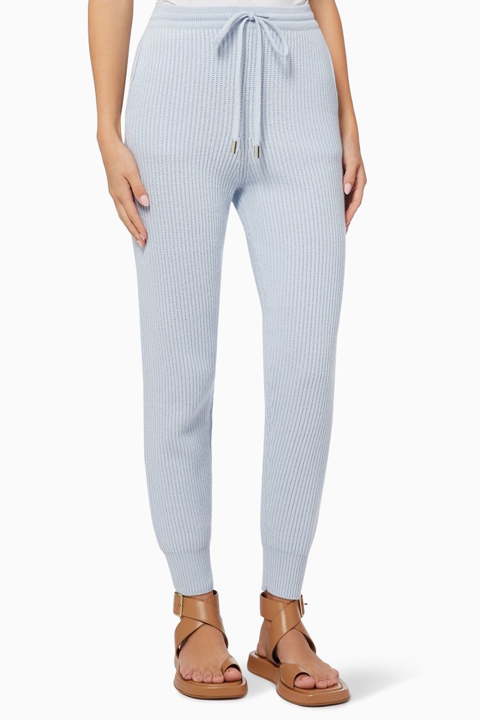 

Nina Ribbed Joggers in Knit, Blue