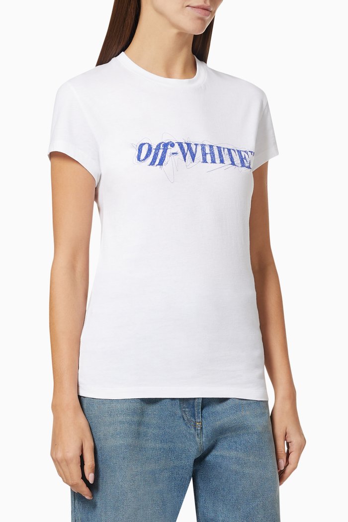 Pen Logo T-shirt in Cotton Jersey, White