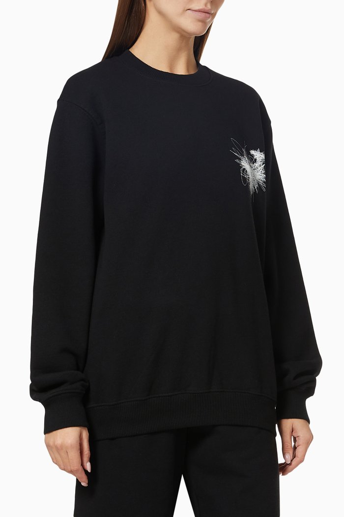 

Pen Arrows Sweatshirt in Cotton Terry, Black
