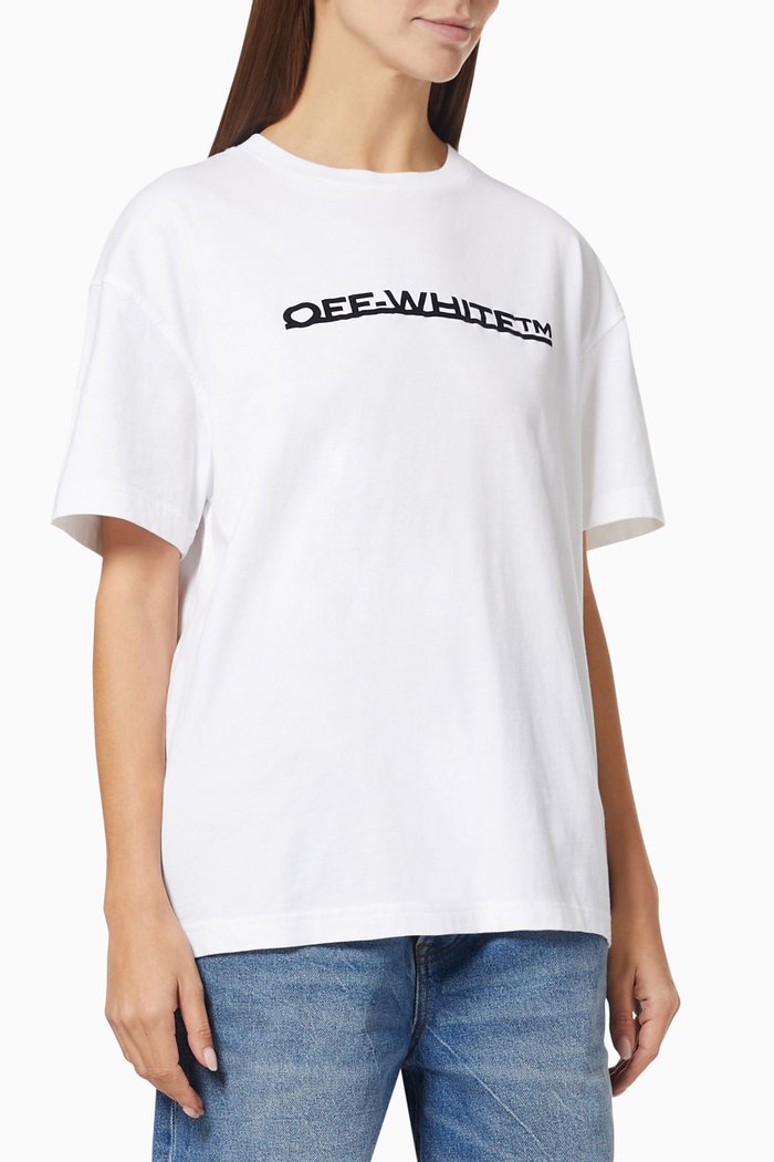 

Underlined Logo T-shirt in Cotton Jersey, White