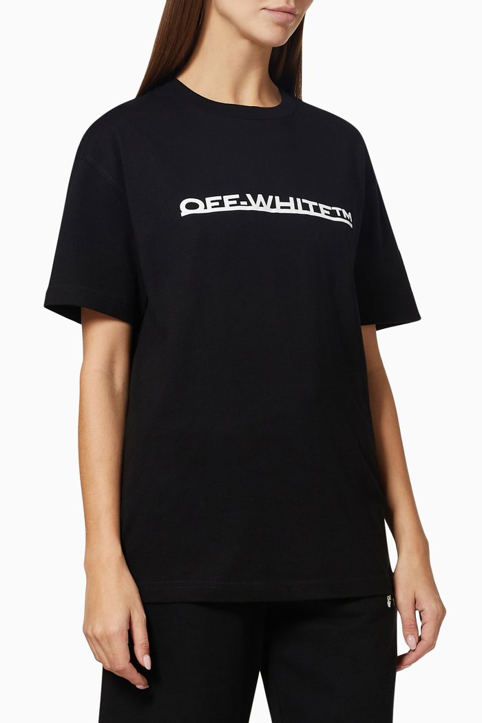

Underlined Logo T-shirt in Cotton Jersey, Black