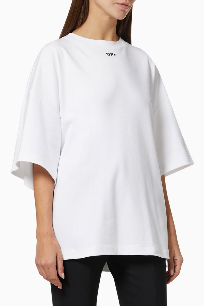 

Logo Oversized T-shirt in Cotton Jersey, White