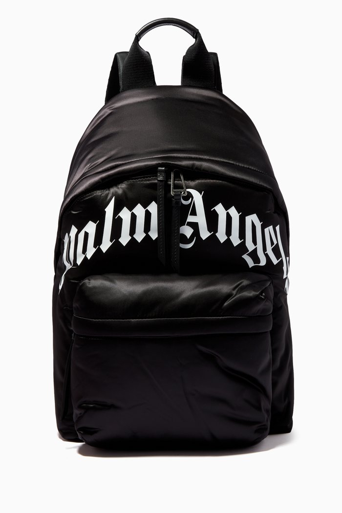 

Curved Logo Backpack in Nylon, Black