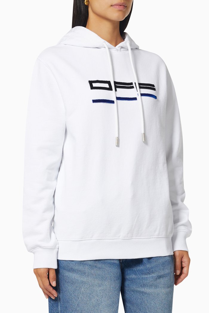 

Steps OFF Hoodie in Cotton Terry, White