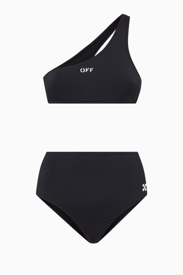 

Logo Bikini in Recycled Technical Fabric, Black