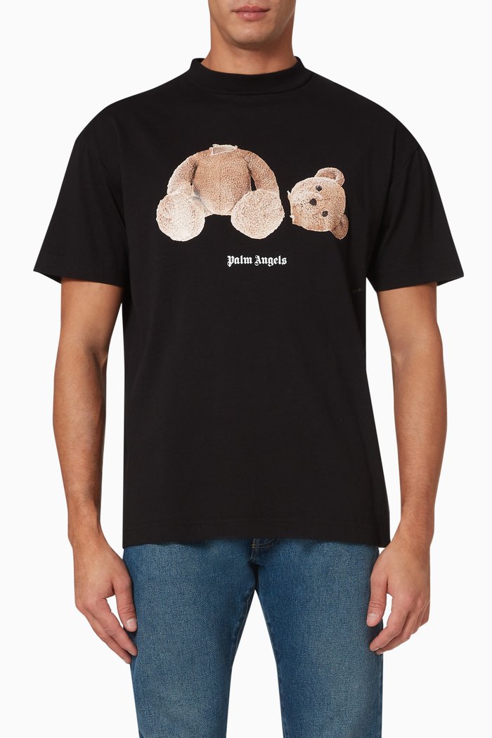 

Bear T-shirt in Cotton, Black