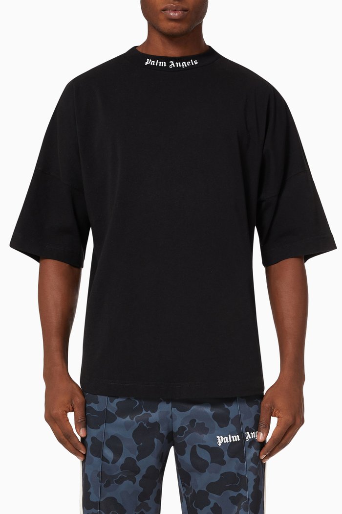 Classic Logo Oversized T-shirt in Cotton Jersey, Black
