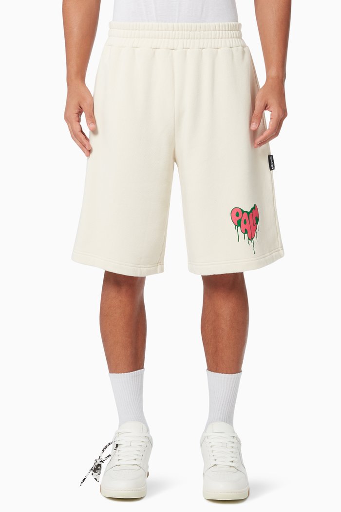 

Spray Heart Shorts in Cotton Jersey, Neutral