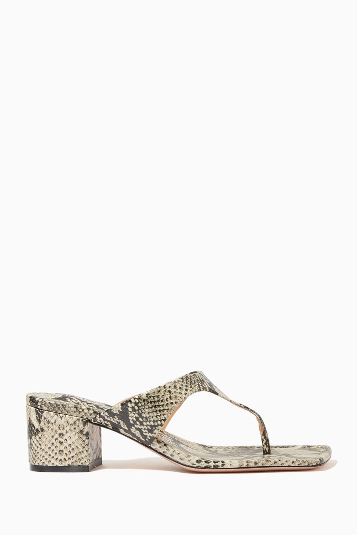 

Darlin Sandals in Snake Embossed Leather, Neutral