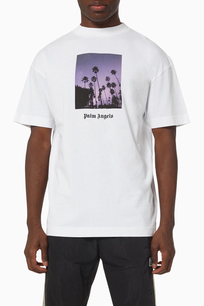 

Stars & Palms T-shirt in Cotton Jersey, White