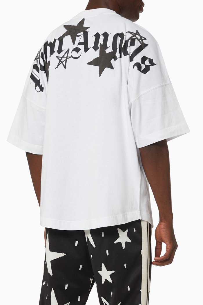 

Shooting Stars Oversized T-shirt in Cotton Jersey, White
