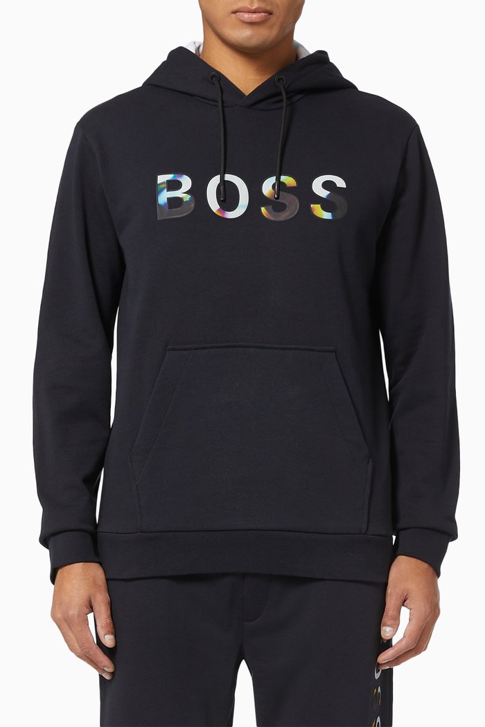 

Boss Logo Sweatshirt in Jersey, Black