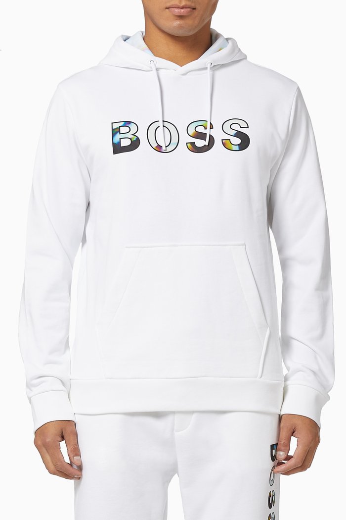 

Boss Logo Sweatshirt in Jersey, White