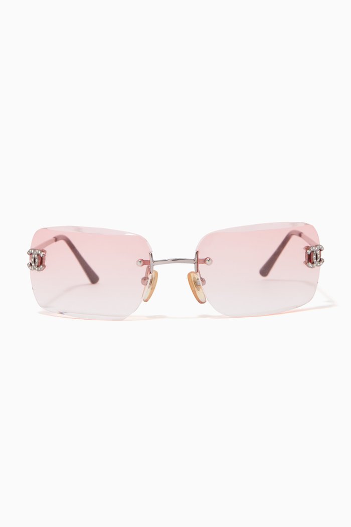 

CC Rimless Square Gradient Sunglasses, Pink