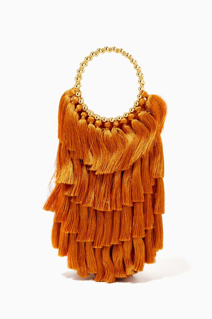 

Le Ballerino Bag in Tassels, Brown