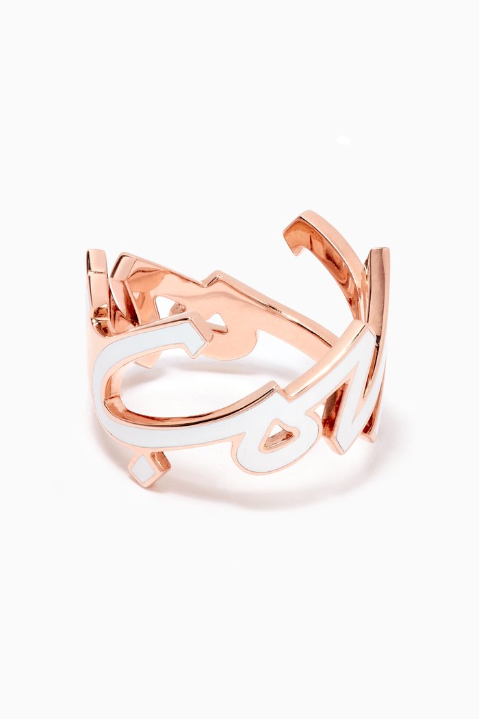 "Hob/Love" Enamel Ring in 18kt Rose Gold