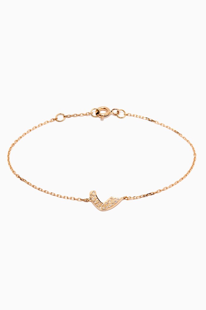 

"D" Diamond Bracelet in 18kt Yellow Gold