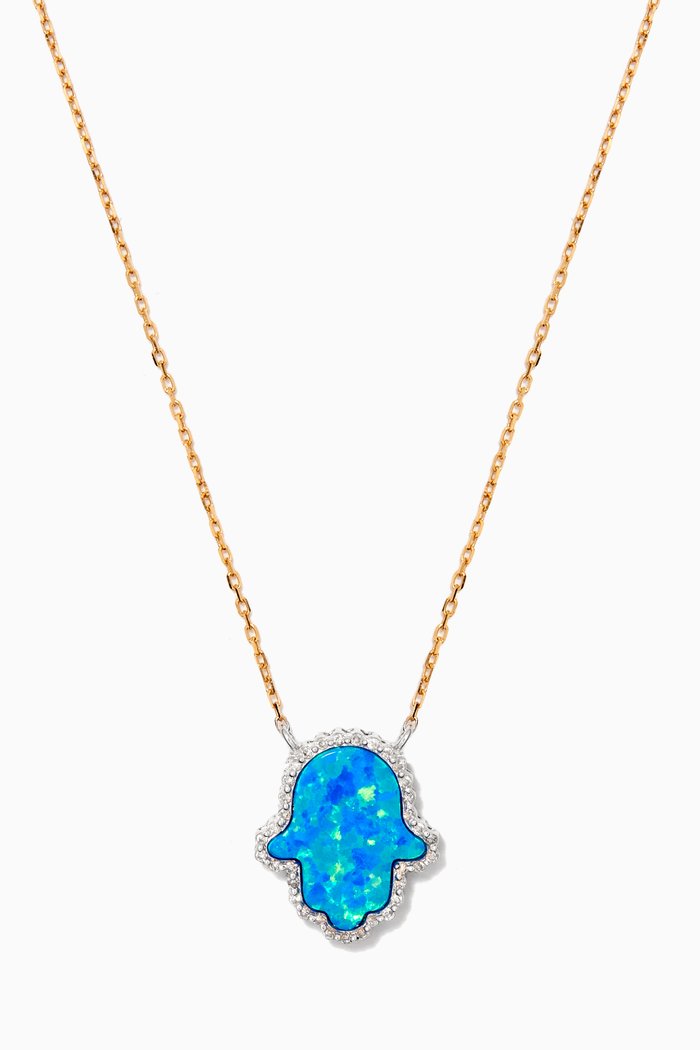 

Hamsa Necklace with Diamonds in 18kt Yellow Gold