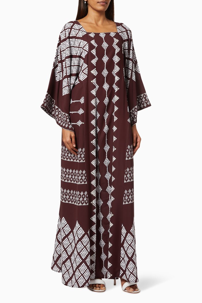 

Khous Jalabiya in Soft Crepe, Burgundy