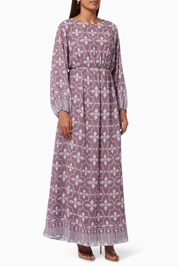 Khous Dress in Chiffon, Brown