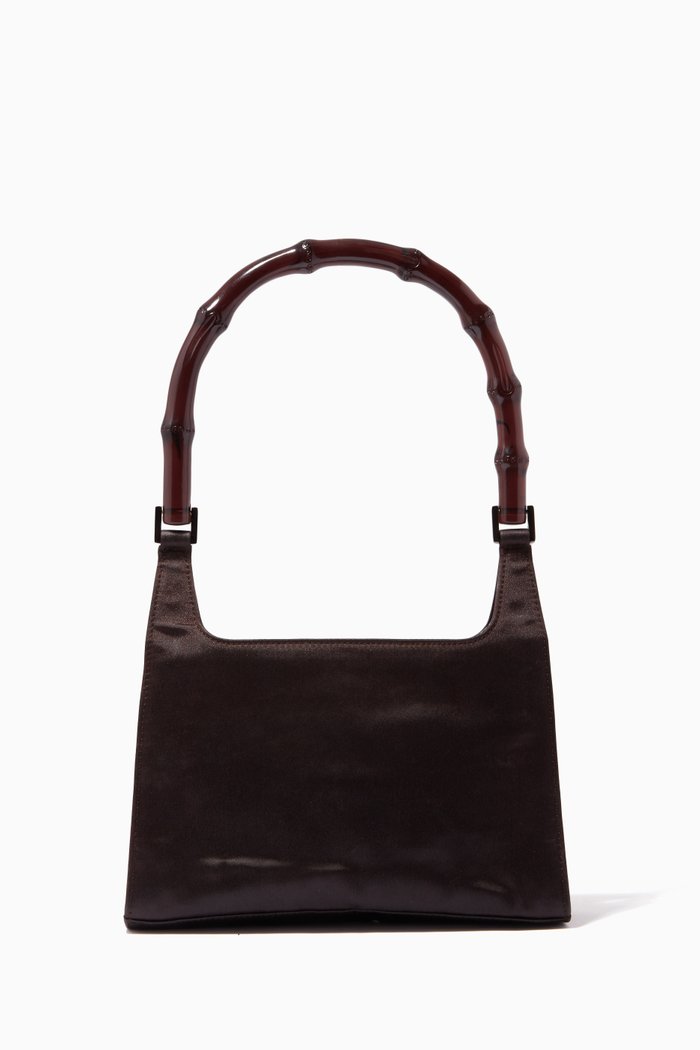 

Bamboo Shoulder Bag in Silk, Brown