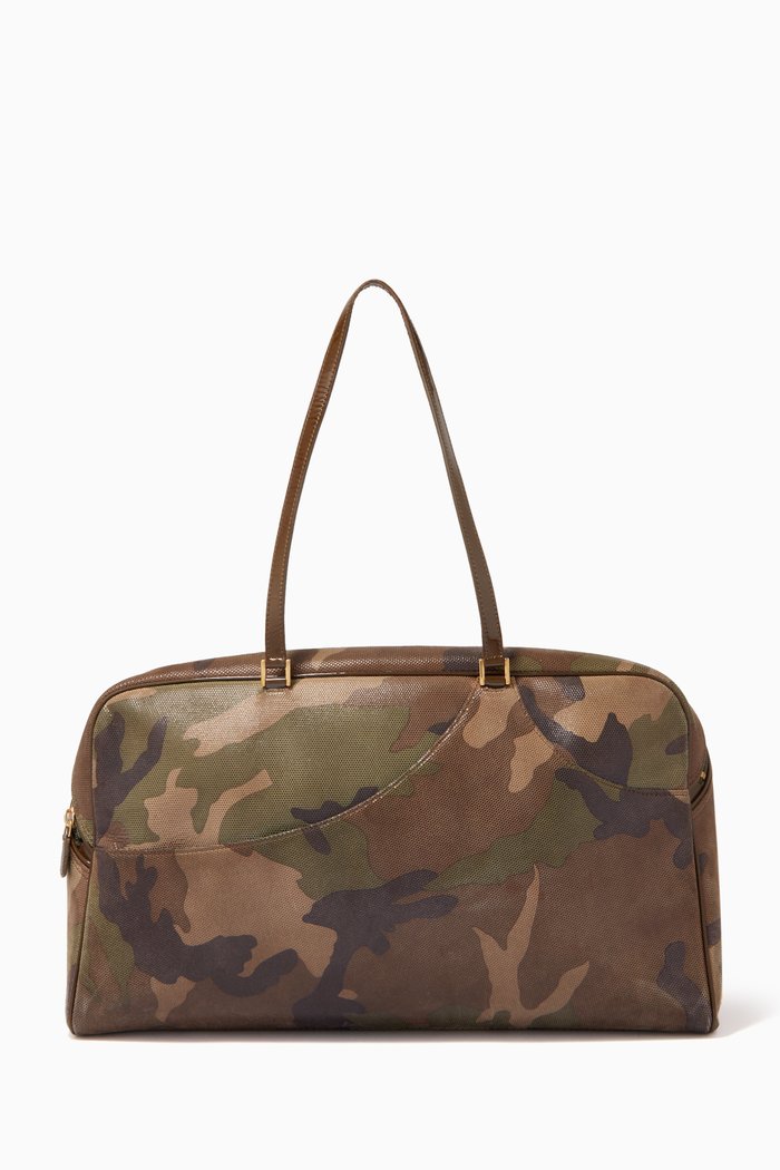 

Camo Tote Bag in Canvas, Green