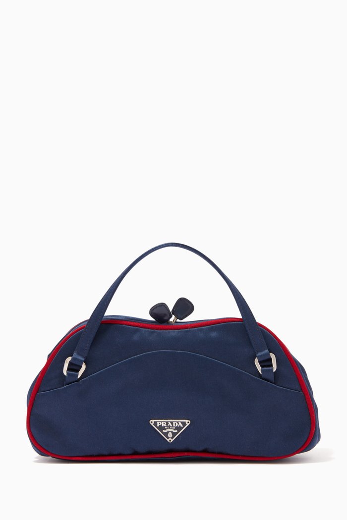 

Mini Clutch Bag in Silk, Blue