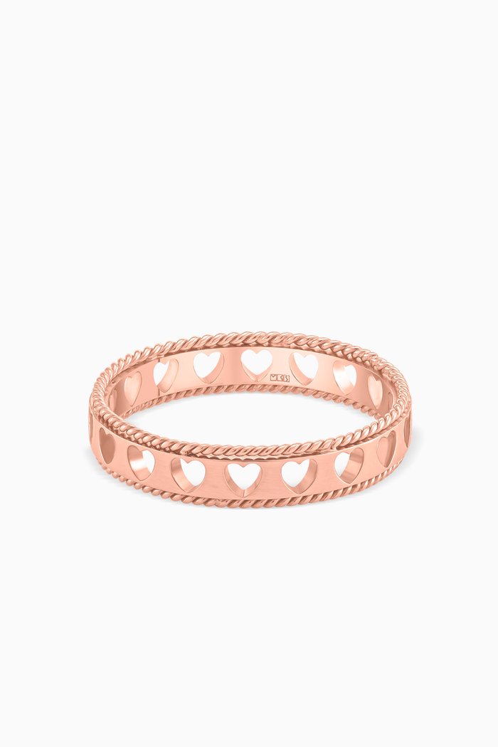 Heart Compass Ring in 18kt Rose Gold