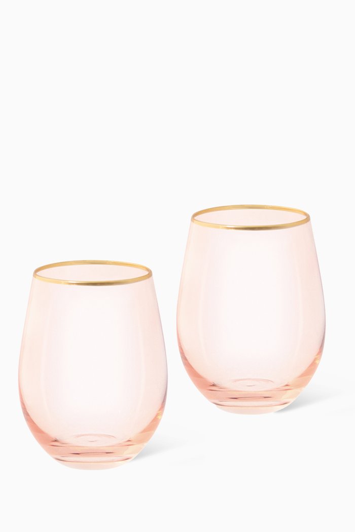 

Rose Crystalline Rose Glass Tumbler, Set Of 2, Pink