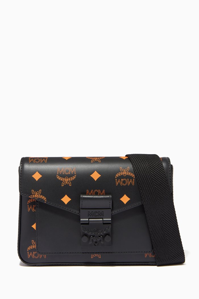 

Small Millie Crossbody in Color Splash Logo Leather, Orange