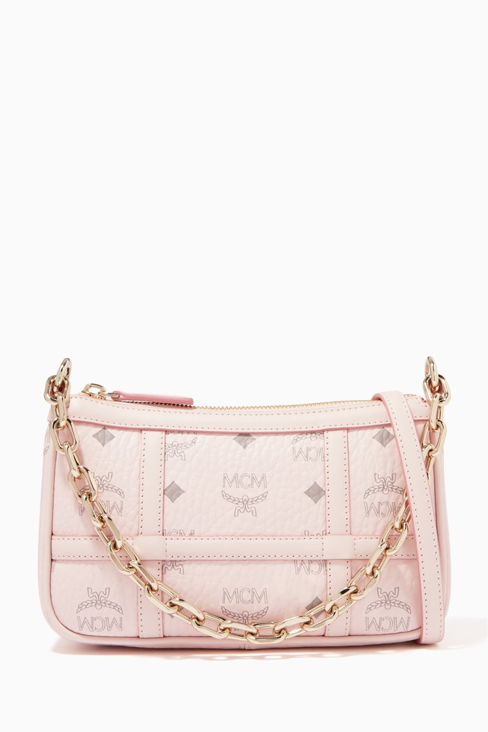 

Mini Delmy Shoulder Bag in Visetos, Pink