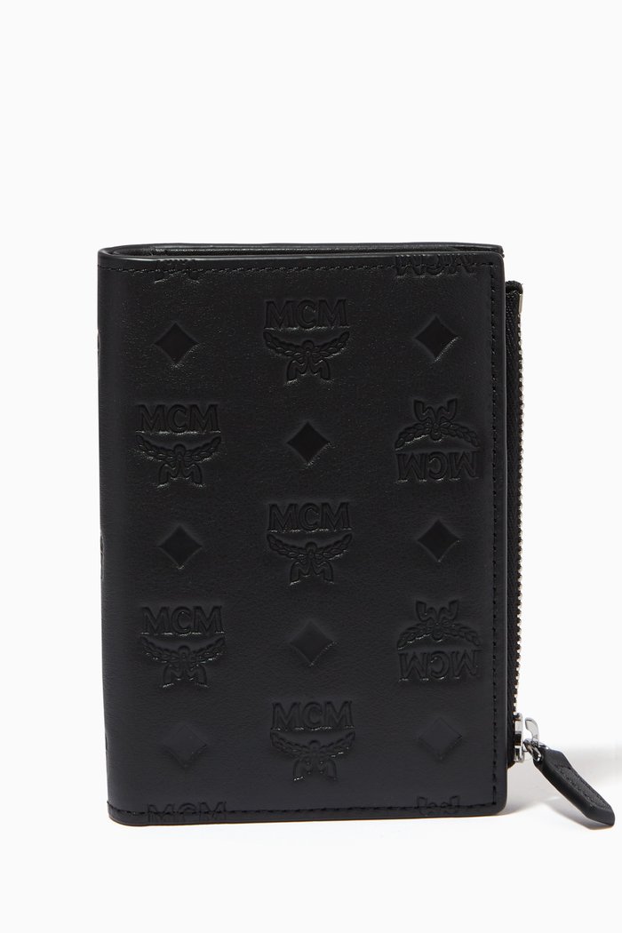 

Mini Klara Bifold Card Wallet in Monogram Leather, Black