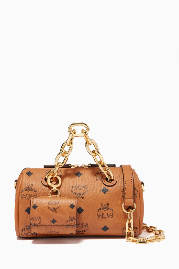 

Mini Boston Bag in Visetos Original, Brown