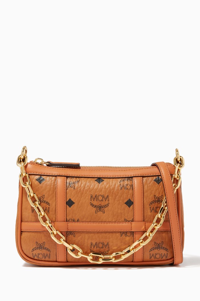 

Mini Delmy Shoulder Bag in Visetos, Brown