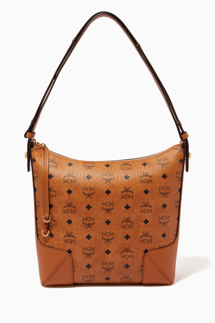 Medium Klara Hobo in Visetos, Brown