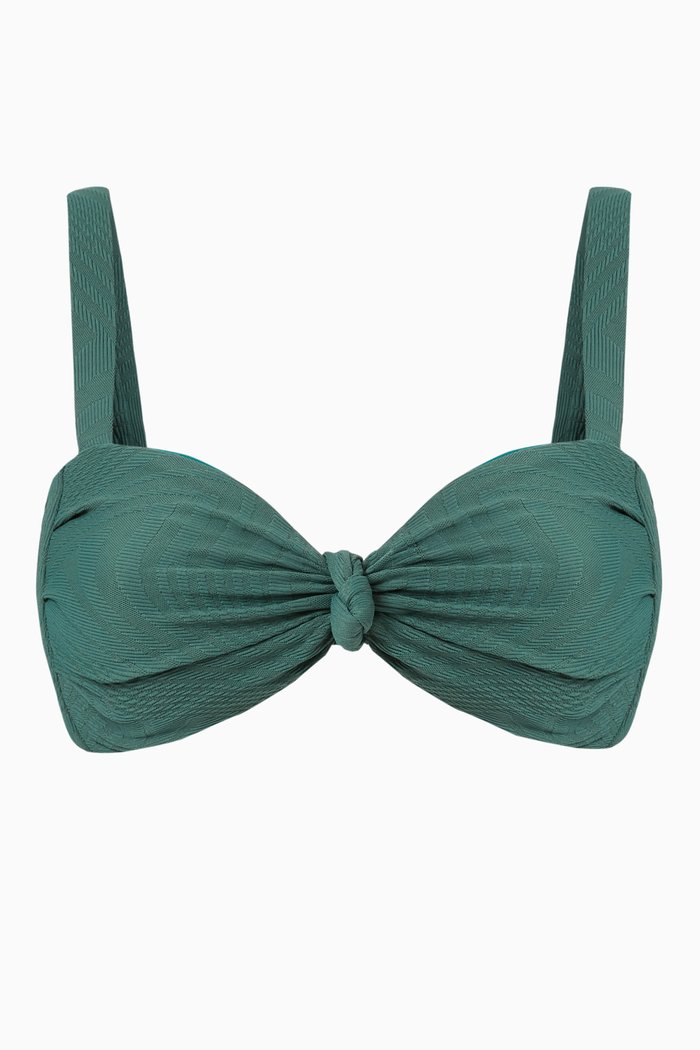 

Casanova Bikini Top in Textured Lycra, Green