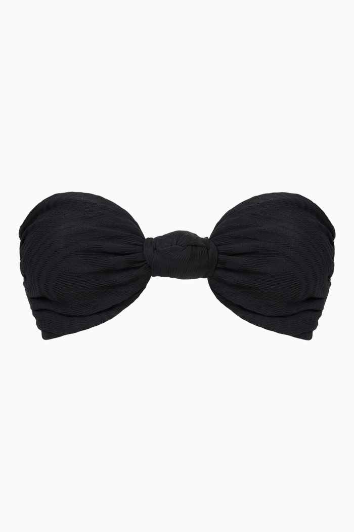 

Hunter Bikini Top in Textured Lycra, Black