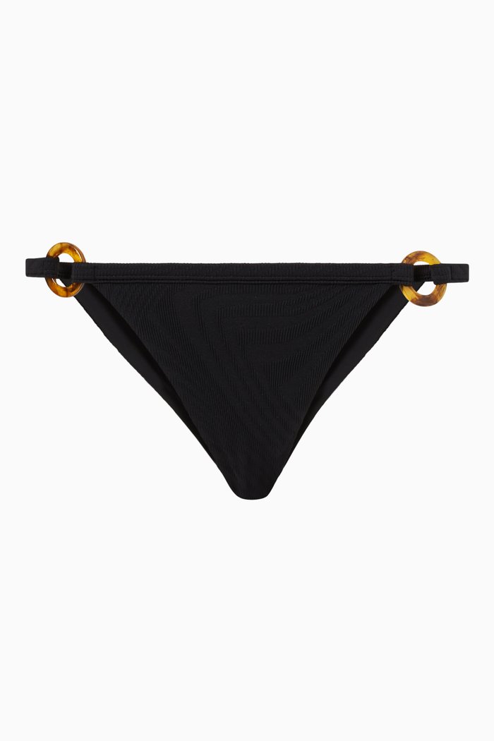 

Buzz Bikini Bottoms in Textured Lycra, Black