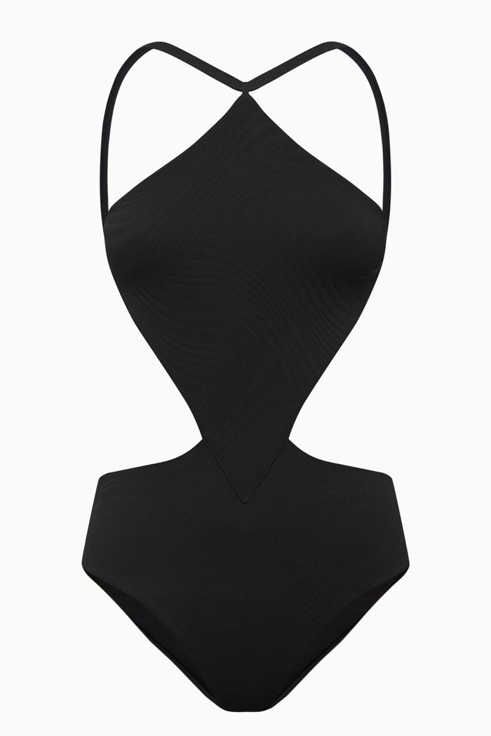 

Sabath Bikini in Textured Lycra, Black