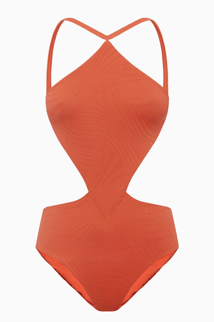 

Sabath Bikini in Textured Lycra, Orange
