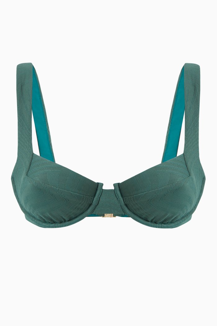 

Pacino Bikini Top in Textured Lycra, Green