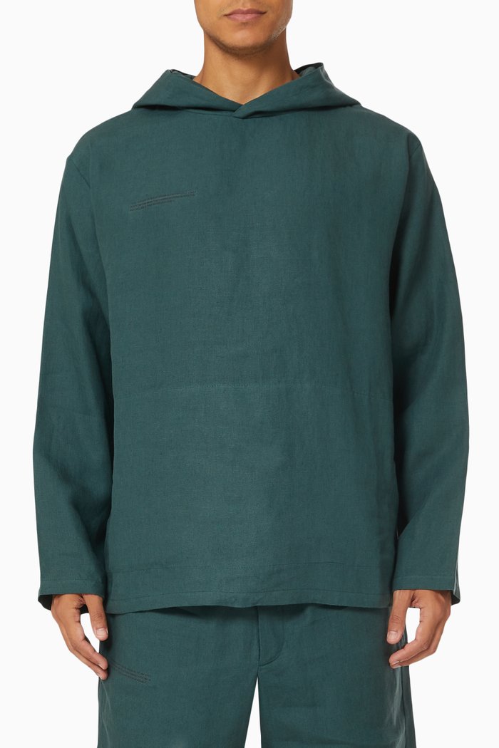 Lightweight Aloe Linen Hoodie, Green