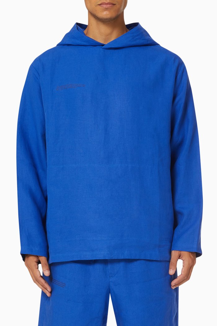

Lightweight Aloe Linen Hoodie, Blue