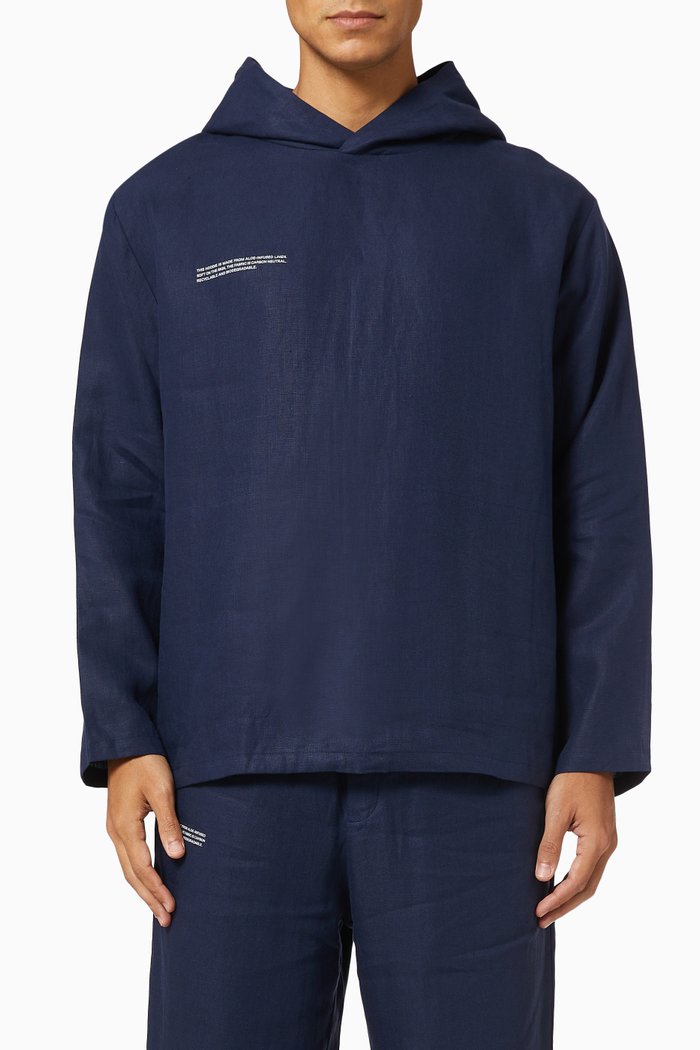 

Lightweight Aloe Linen Hoodie, Blue