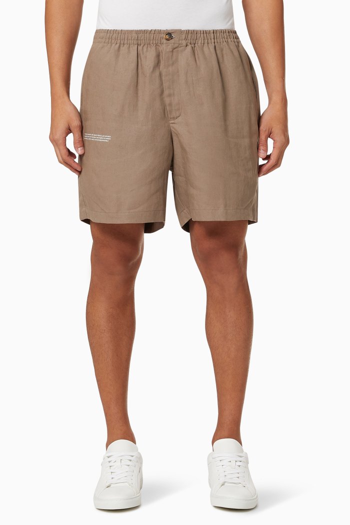 Lightweight Aloe Linen Shorts, Neutral