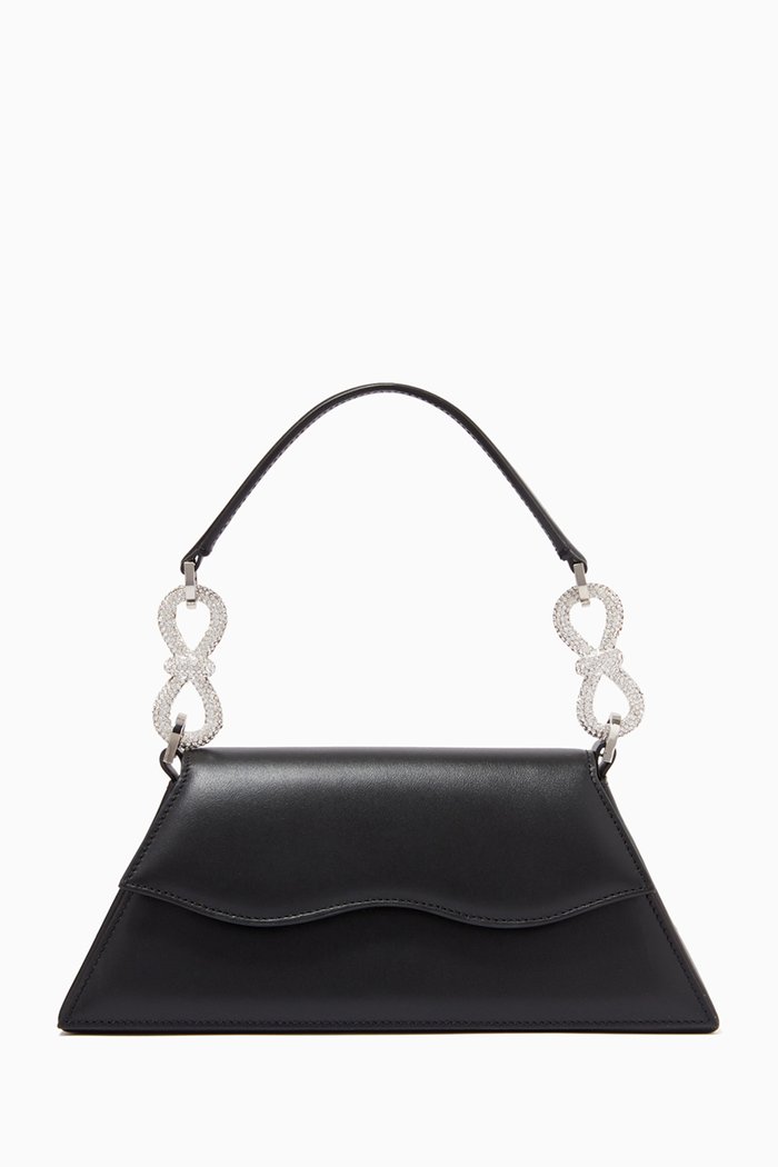 

Medium Samantha Classic Shoulder Bag in Leather, Black