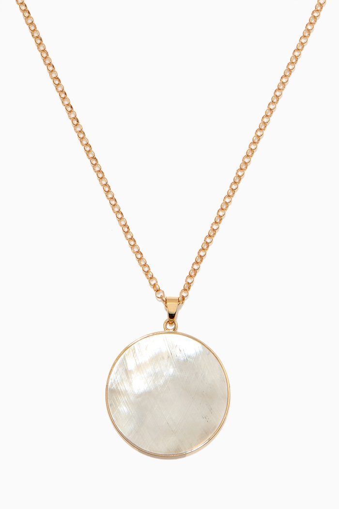 

Disc Pendant Mother of Pearl Necklace in 18kt Yellow Gold