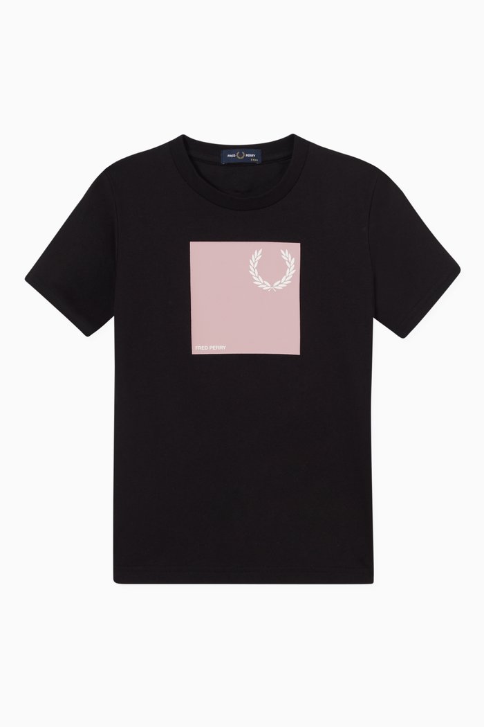 

Contrast Logo Print T-shirt in Cotton, Black