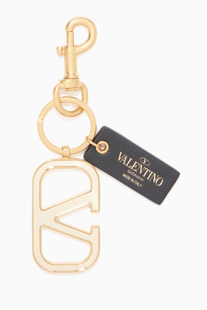 

Valentino Garavani Vlogo Keyring in Metal, Gold