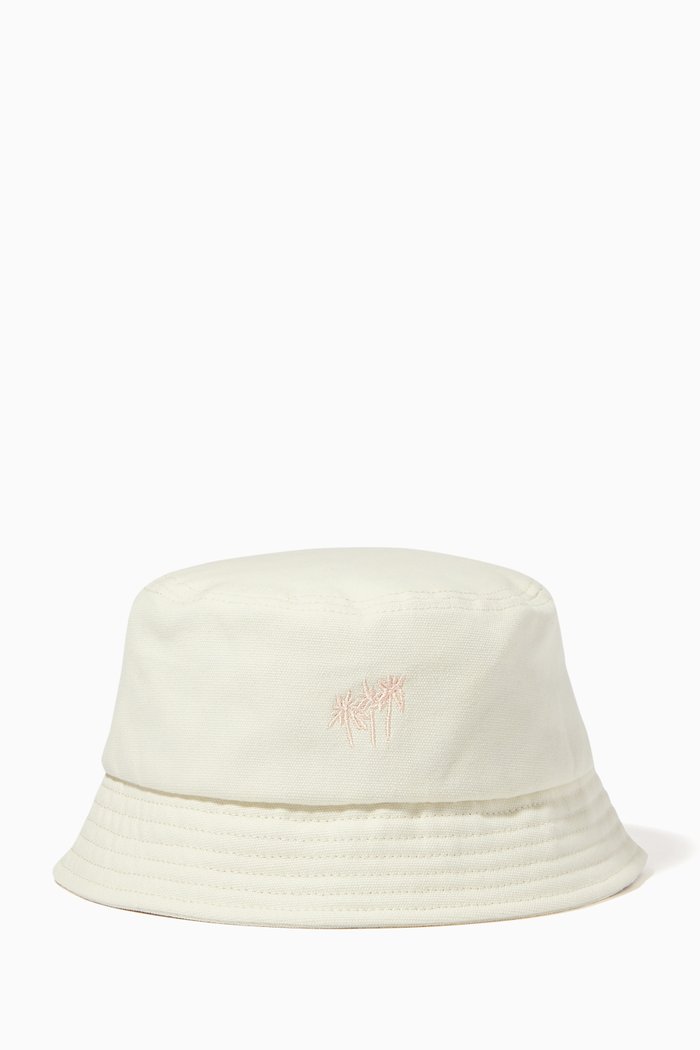 

x Garrett Leight Ernesto Bucket Hat in Cotton Canvas, White